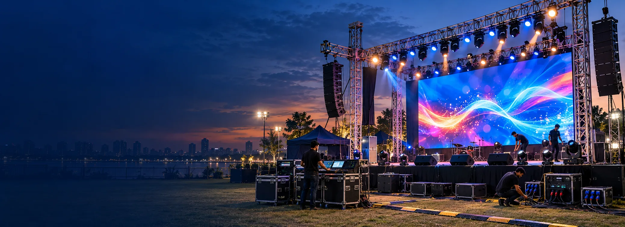 Rental LED display stage setup